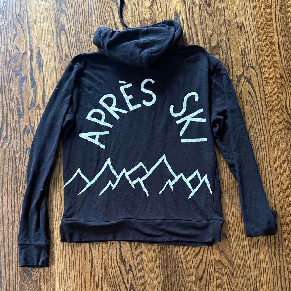 Black 'Apres Ski' Painted Hoodie - Picture 2 of 4